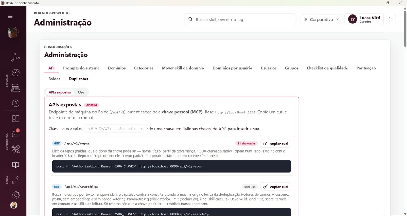API pra máquinas — resposta OKF autenticada por Bearer.